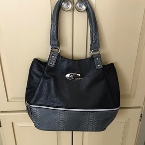 Carlo G Grey/Black Satchel/Shoulderbag